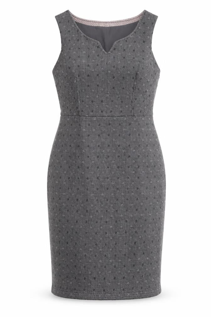 White Stuff Women Grey Size 10 Sleeveless Sheath Workwear Dress