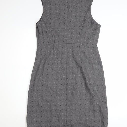 White Stuff Women Grey Size 10 Sleeveless Sheath Workwear Dress