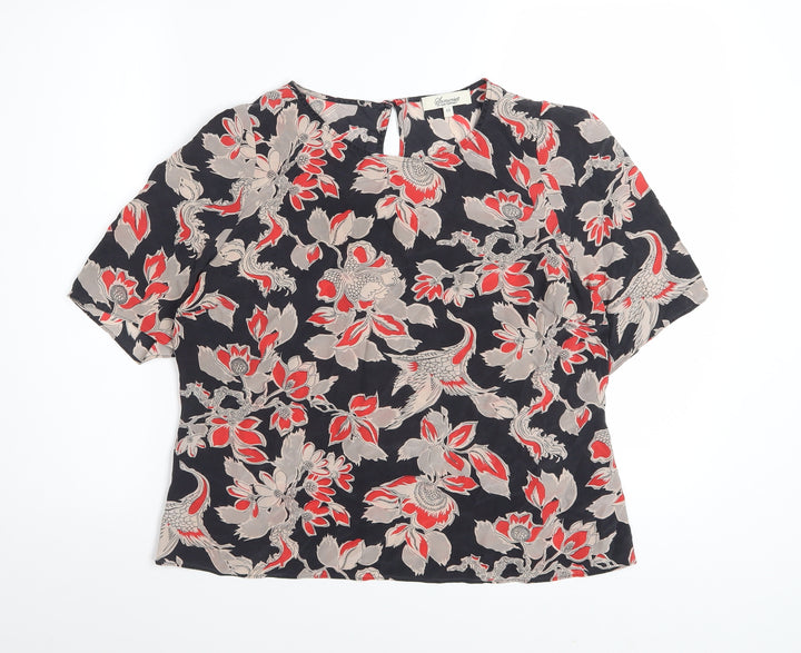 Somerset by Alice Temperley Womens Multicoloured Silk Floral Blouse Size 12