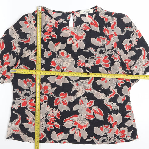 Somerset by Alice Temperley Womens Multicoloured Silk Floral Blouse Size 12
