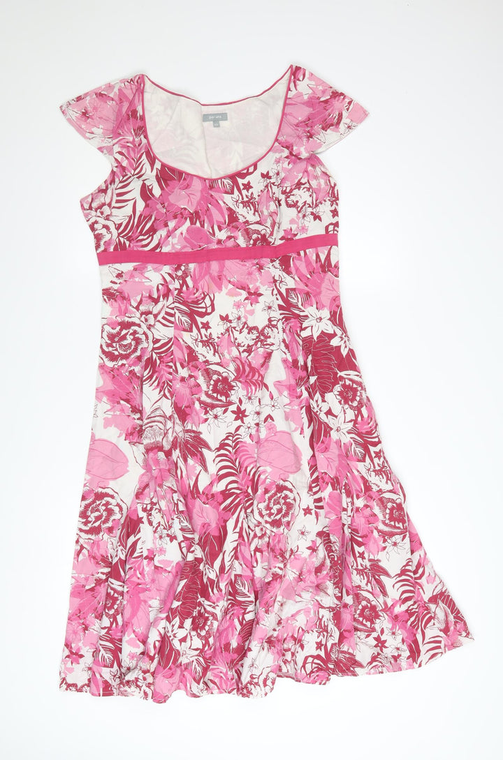 Marks and Spencer Per Una Women's Pink Floral Fit & Flare Dress Size 12R