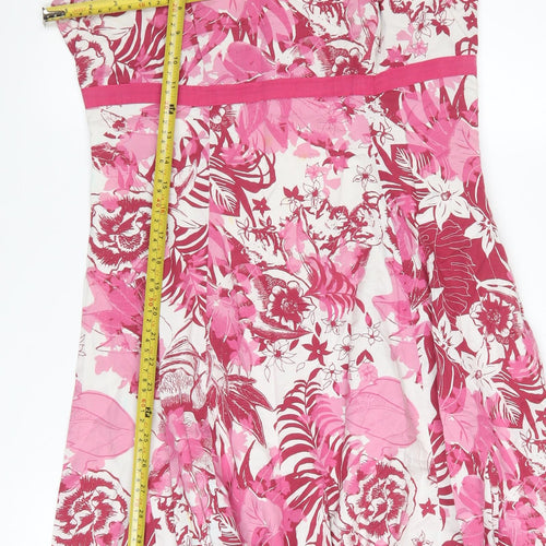 Marks and Spencer Per Una Women's Pink Floral Fit & Flare Dress Size 12R