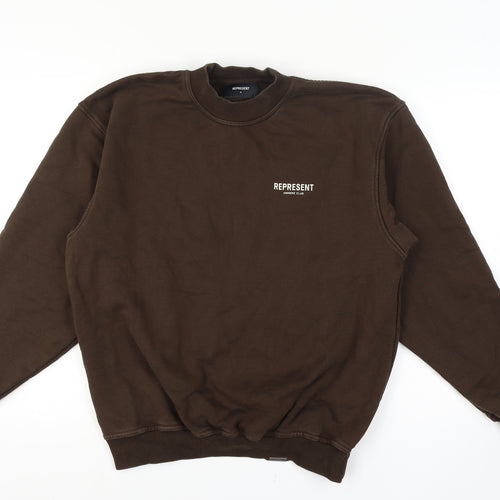 Represent Men's Brown Crew Neck Pullover Sweatshirt M