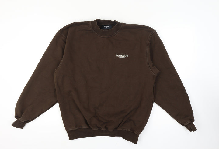 Represent Men's Brown Crew Neck Pullover Sweatshirt M