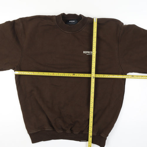 Represent Men's Brown Crew Neck Pullover Sweatshirt M