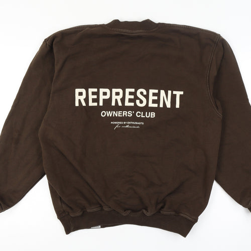 Represent Men's Brown Crew Neck Pullover Sweatshirt M