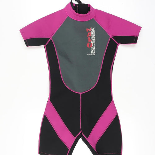 Nalu Waveware Girls Pink & Black Short Sleeve Wetsuit 13-14 Years