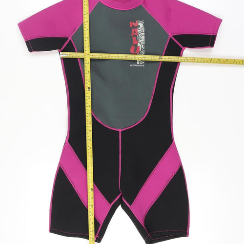 Nalu Waveware Girls Pink & Black Short Sleeve Wetsuit 13-14 Years