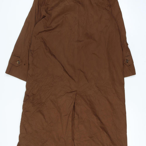 Aquascutum Women’s Brown Long Cotton Trench Coat UK Regular Fit Size 16