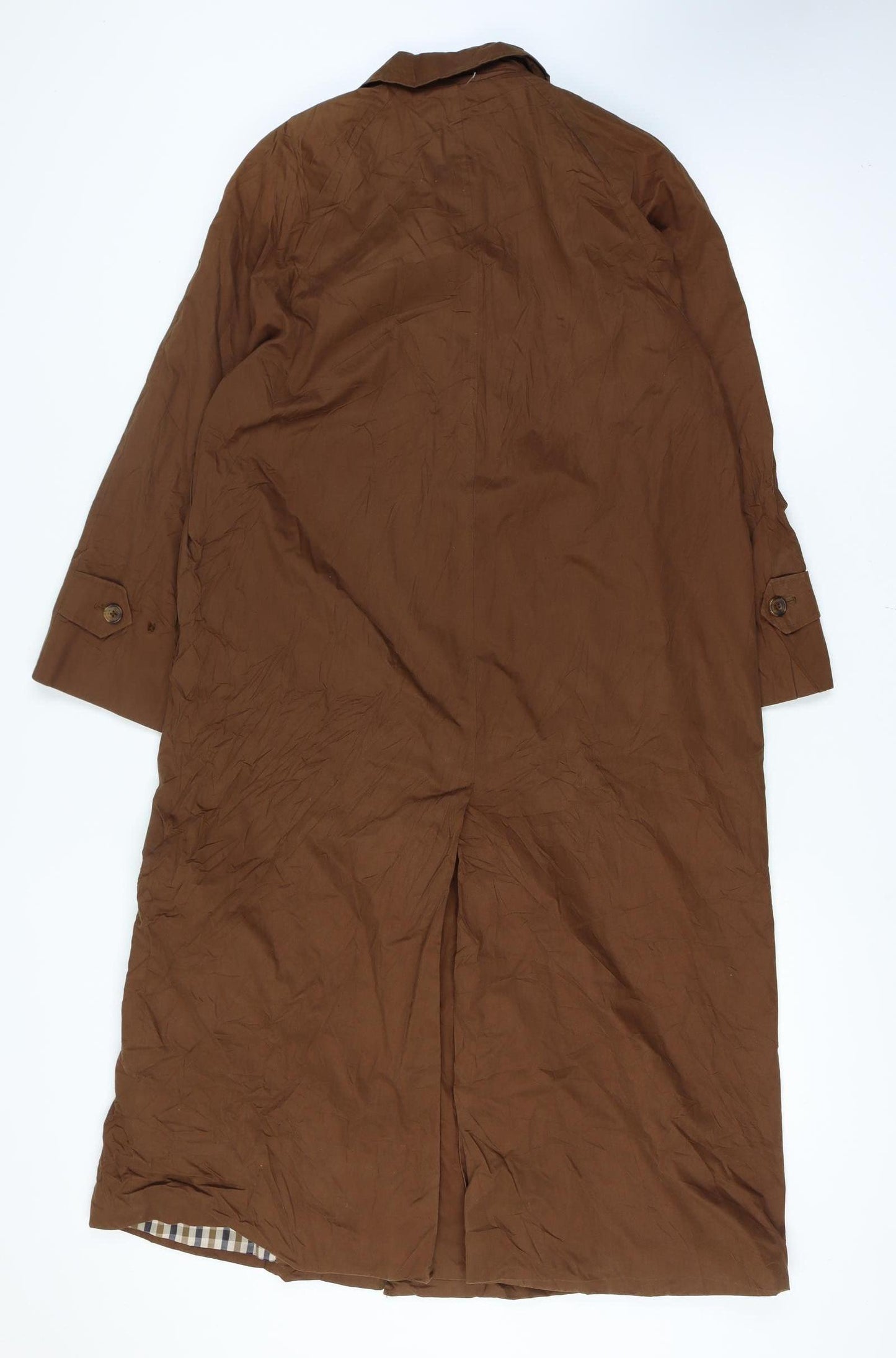 Aquascutum Women’s Brown Long Cotton Trench Coat UK Regular Fit Size 16