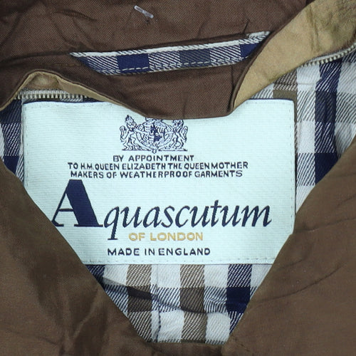 Aquascutum Women’s Brown Long Cotton Trench Coat UK Regular Fit Size 16