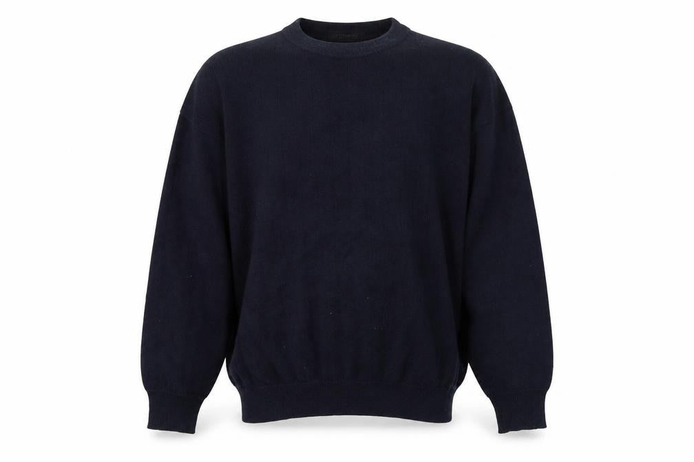 Jaeger Men's Blue Wool Blend Crew Neck Pullover Jumper Medium