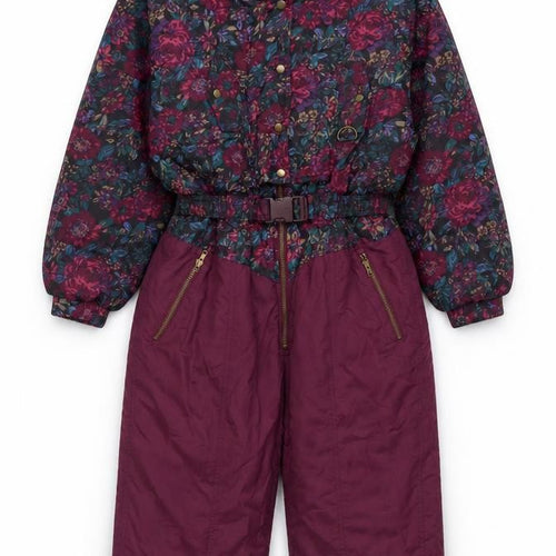 Chill Out Womens Multicoloured Floral Ski Jacket Suit Size 14-16 Insulated Belted