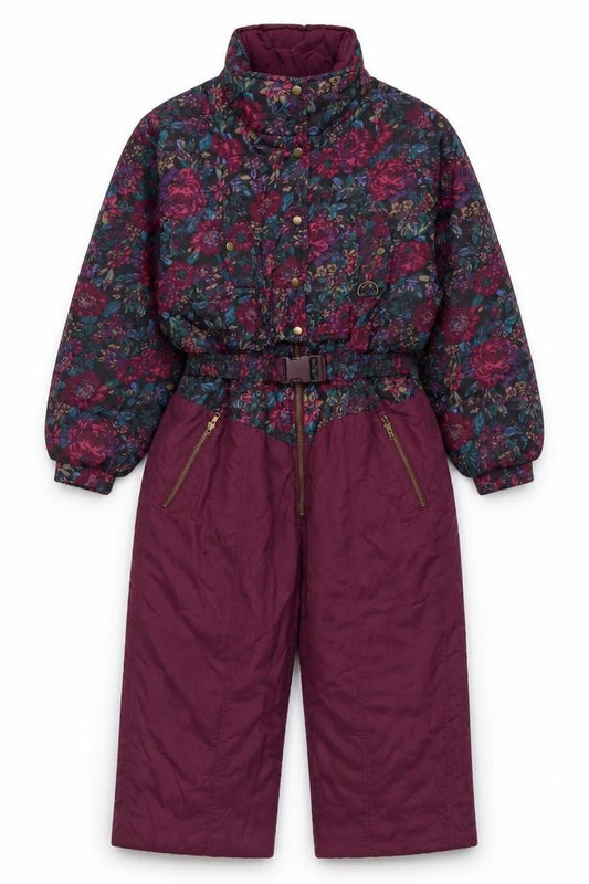 Chill Out Womens Multicoloured Floral Ski Jacket Suit Size 14-16 Insulated Belted