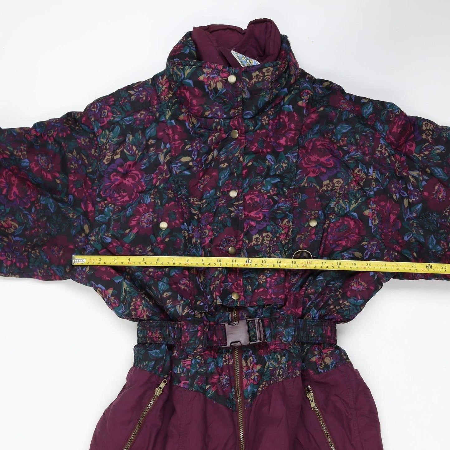 Chill Out Womens Multicoloured Floral Ski Jacket Suit Size 14-16 Insulated Belted