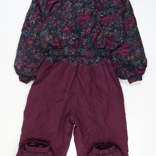 Chill Out Womens Multicoloured Floral Ski Jacket Suit Size 14-16 Insulated Belted