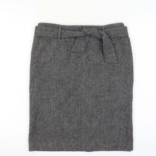 Kookai Women's Grey Wool Tweed Pencil Skirt Size 12