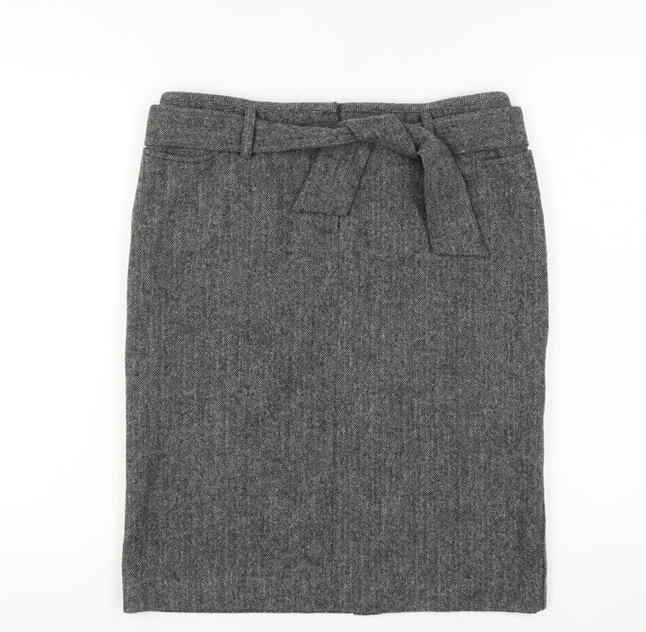 Kookai Women's Grey Wool Tweed Pencil Skirt Size 12