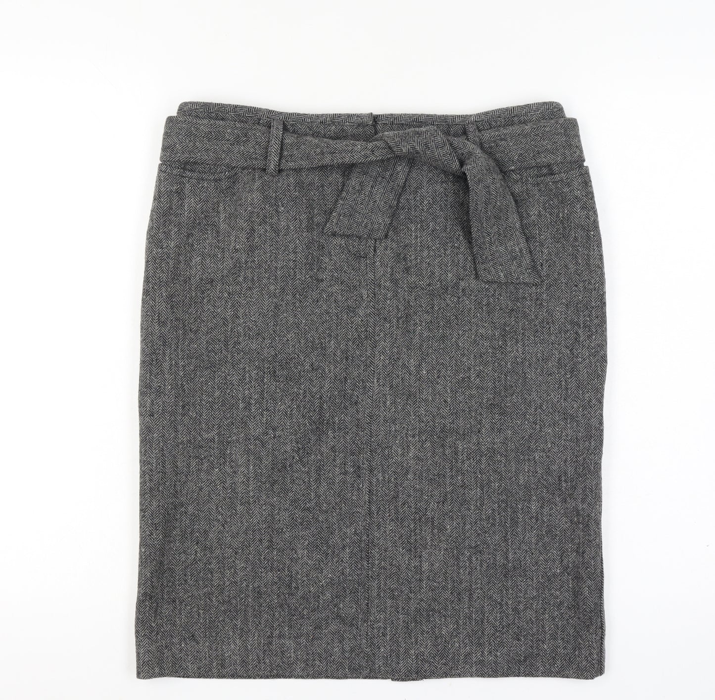 Kookai Women's Grey Wool Tweed Pencil Skirt Size 12