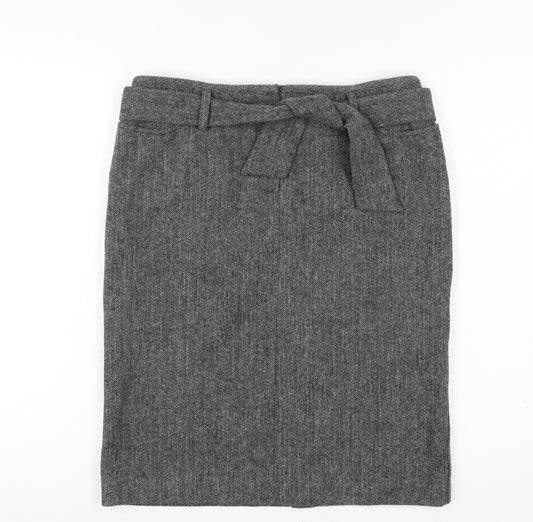 Kookai Women's Grey Wool Tweed Pencil Skirt Size 12