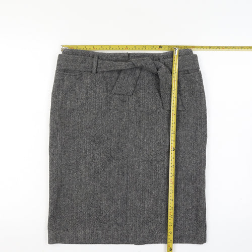 Kookai Women's Grey Wool Tweed Pencil Skirt Size 12