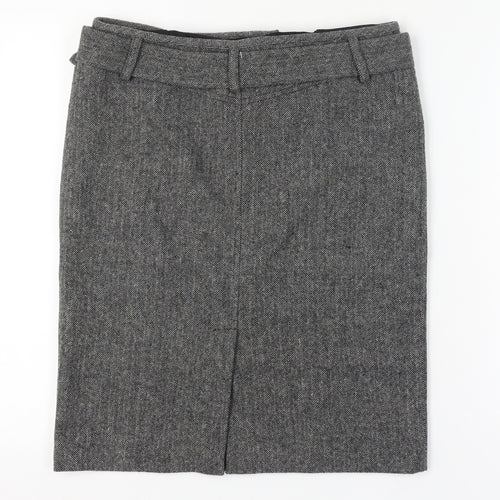 Kookai Women's Grey Wool Tweed Pencil Skirt Size 12