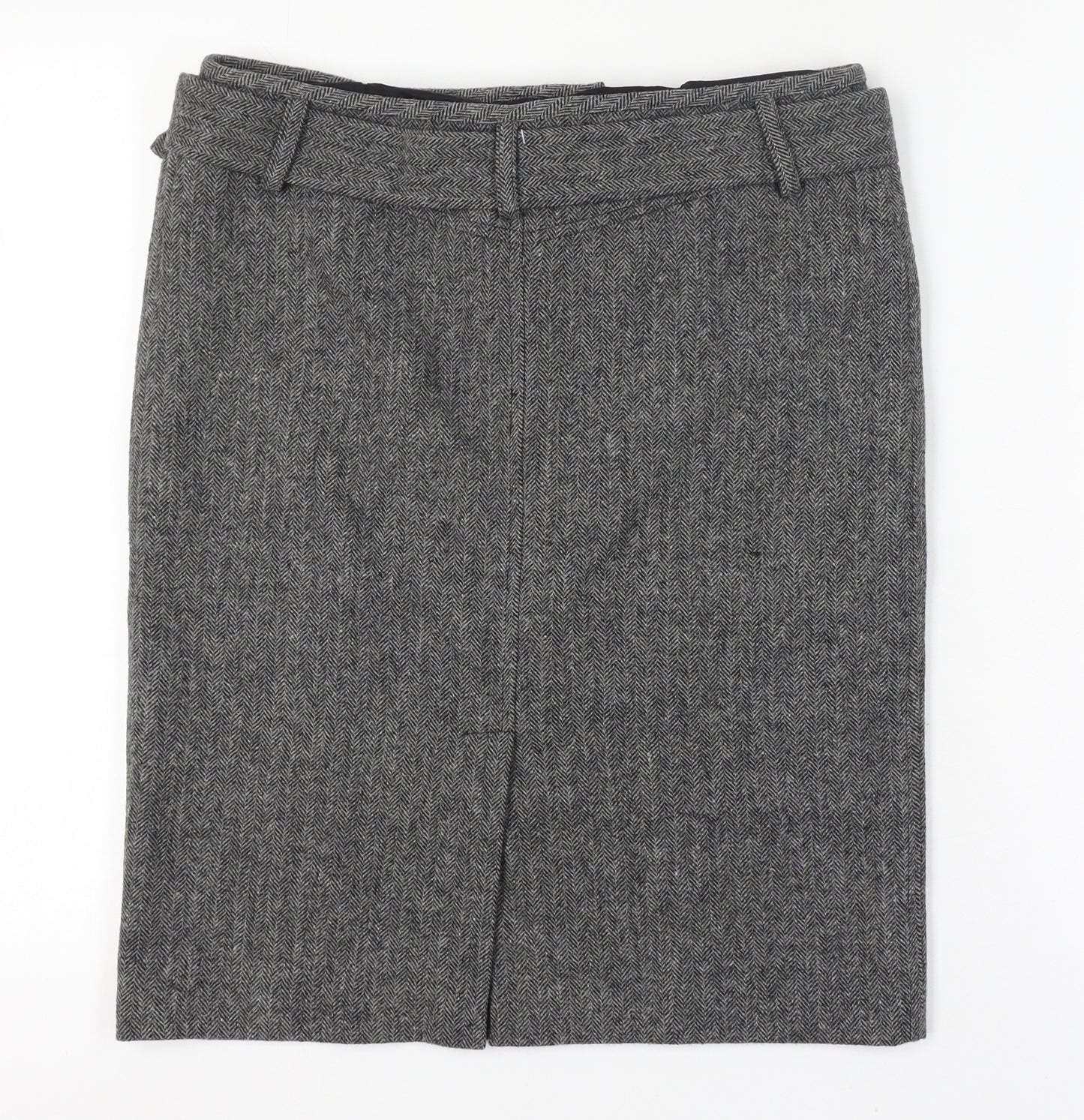 Kookai Women's Grey Wool Tweed Pencil Skirt Size 12