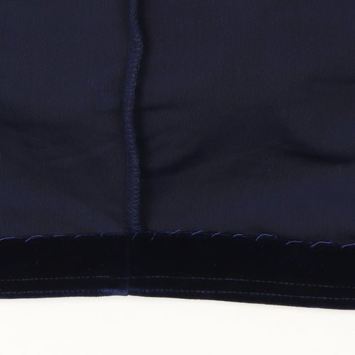 Jessica Petites Blue Velvet Beaded Sleeveless Knee Length Sheath Dress Size 16