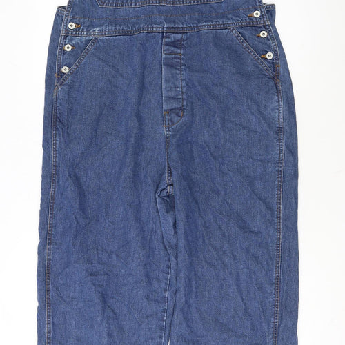 Karen Kane Essentials Women's Blue Denim Dungaree Jumpsuit L Casual