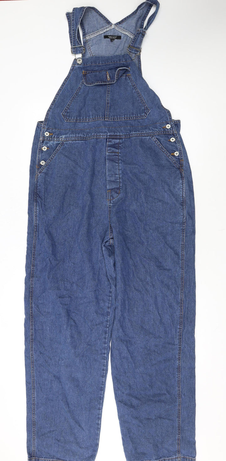 Karen Kane Essentials Women's Blue Denim Dungaree Jumpsuit L Casual