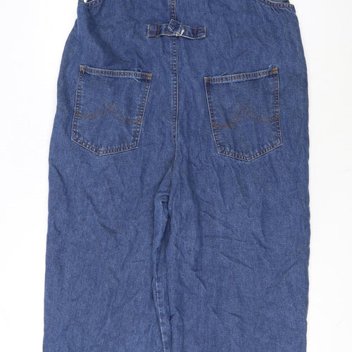 Karen Kane Essentials Women's Blue Denim Dungaree Jumpsuit L Casual
