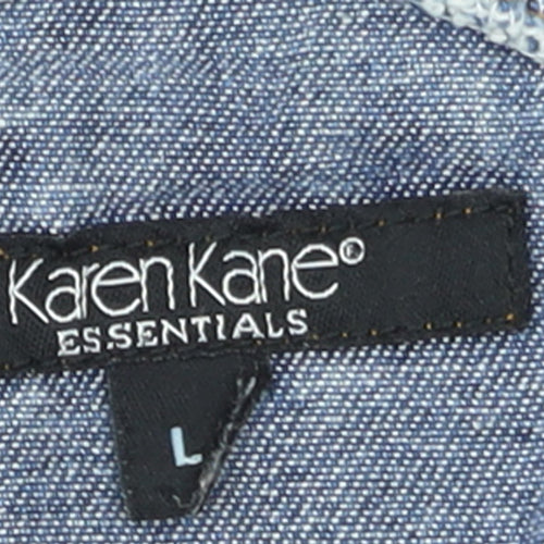 Karen Kane Essentials Women's Blue Denim Dungaree Jumpsuit L Casual