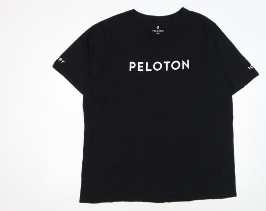 Peloton Men's Black 4XL Cotton Crew Neck Short Sleeve T-Shirt