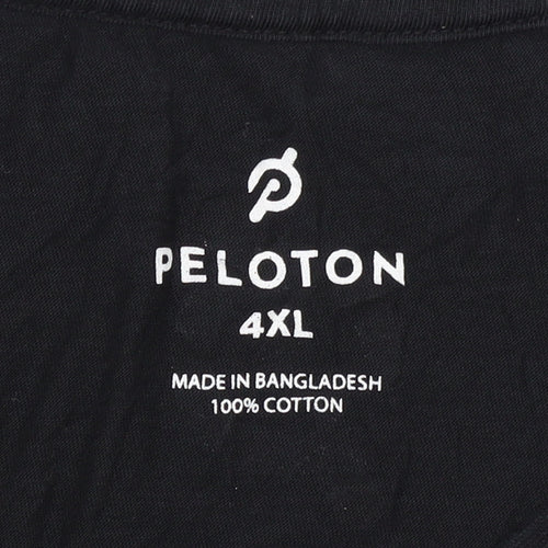 Peloton Men's Black 4XL Cotton Crew Neck Short Sleeve T-Shirt