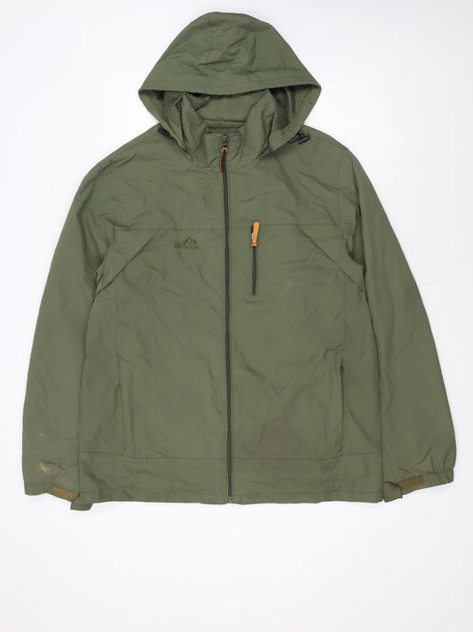 Sapulas Men’s Green XL Hooded Windbreaker Jacket Outdoor Hiking Coat