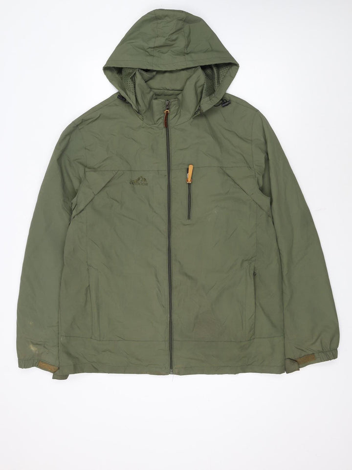 Sapulas Men’s Green XL Hooded Windbreaker Jacket Outdoor Hiking Coat