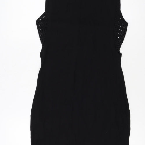 Select Womens Black Size 10 Rock Graphic Sleeveless T-Shirt Dress