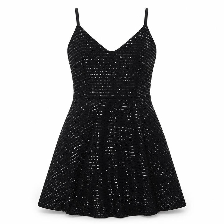 New Look Women Black Size 10 Sequin Fit & Flare Party Dress