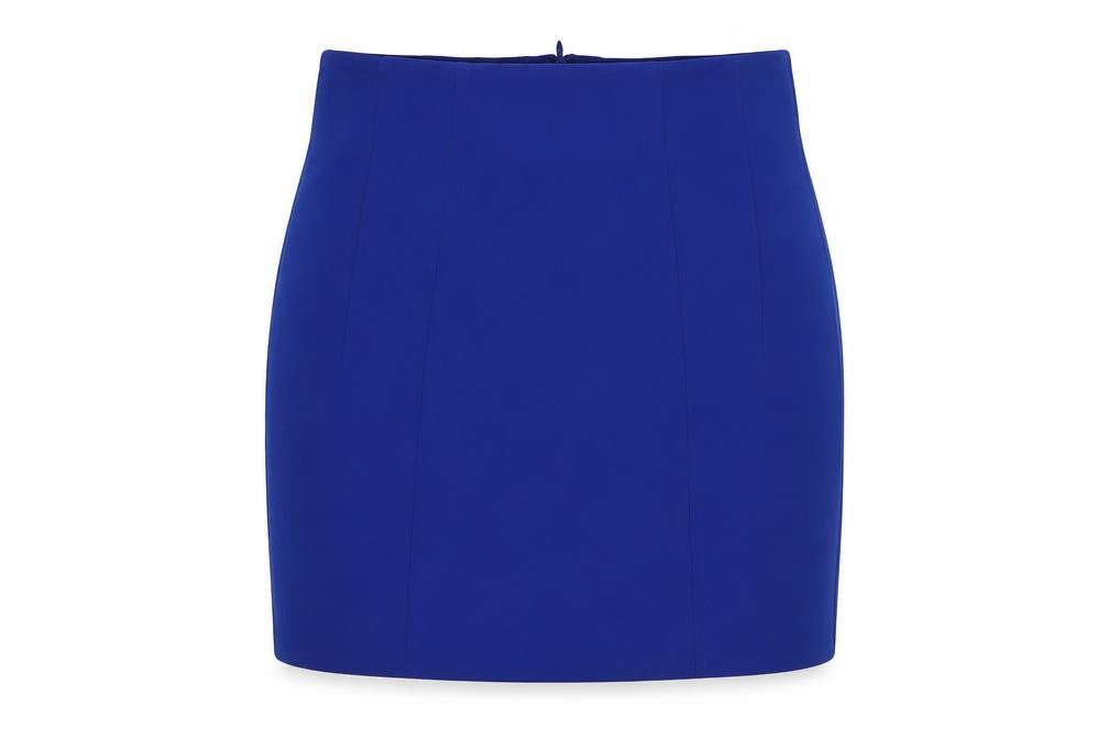 ZARA Women Blue XS Short Pencil Skirt Polyester High Rise