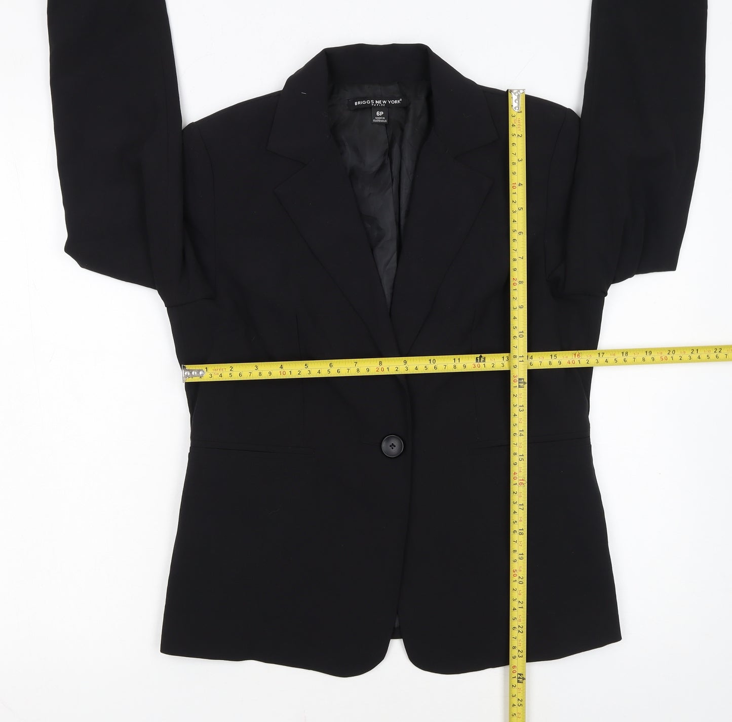 Briggs New York Women’s Black Petite Size 10 Single-Breasted Blazer