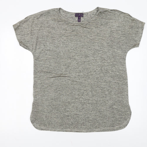 Long Tall Sally Women's Grey Basic Short Sleeve Jersey T-Shirt M Tall