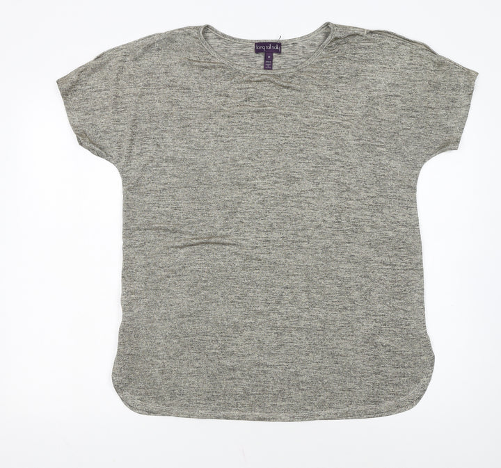Long Tall Sally Women's Grey Basic Short Sleeve Jersey T-Shirt M Tall