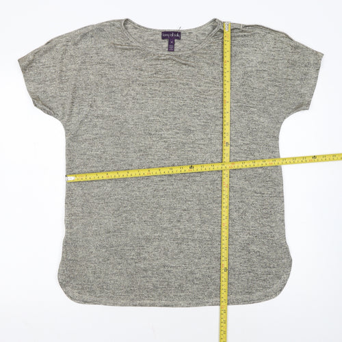Long Tall Sally Women's Grey Basic Short Sleeve Jersey T-Shirt M Tall