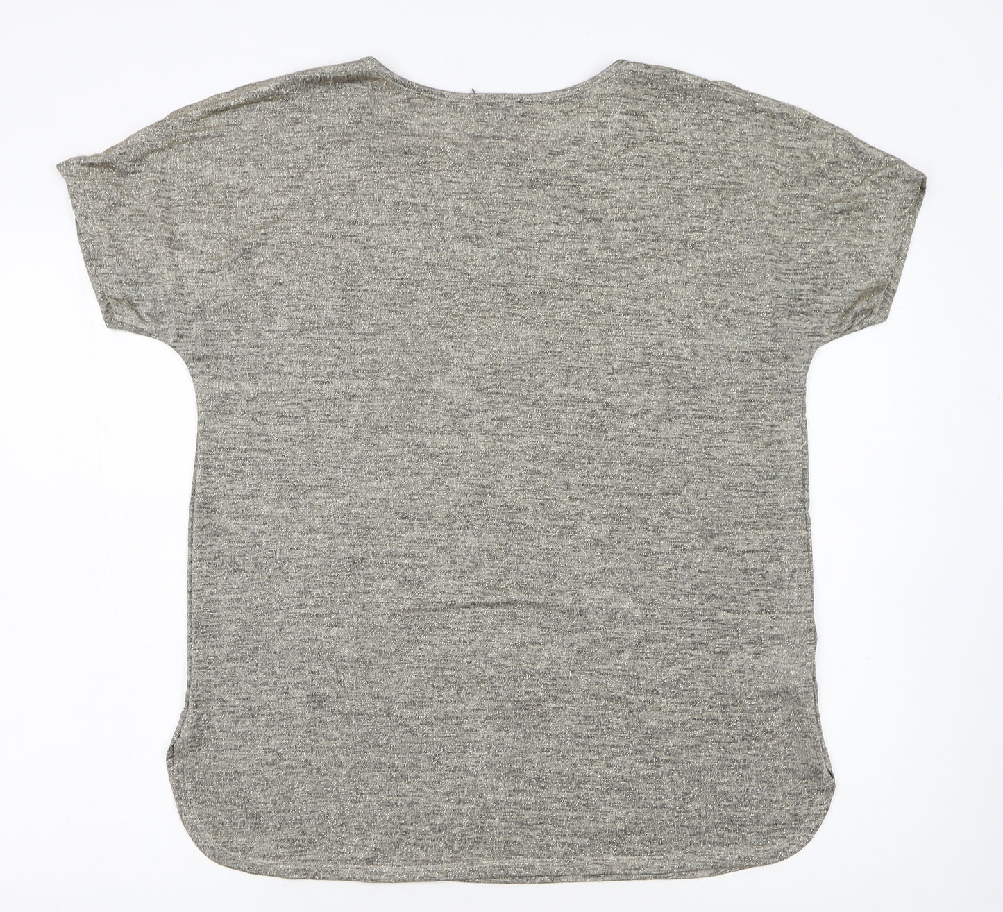 Long Tall Sally Women's Grey Basic Short Sleeve Jersey T-Shirt M Tall