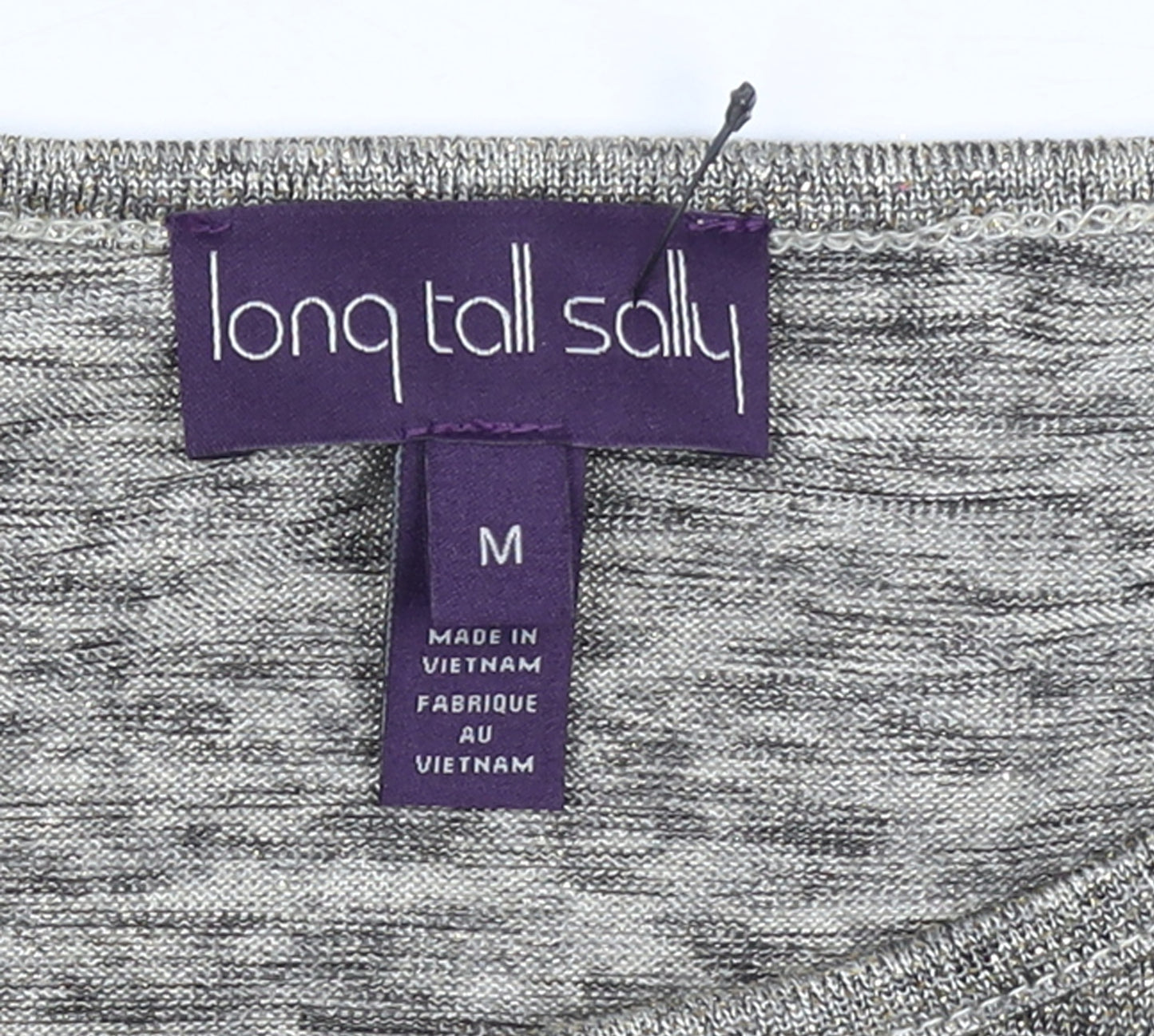 Long Tall Sally Women's Grey Basic Short Sleeve Jersey T-Shirt M Tall