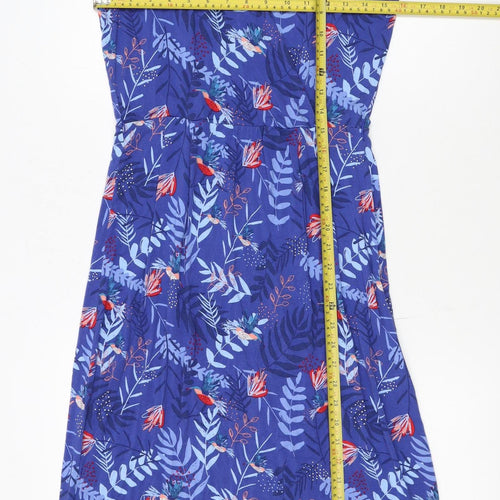 White Stuff Women's Blue Floral Sleeveless A-Line Dress Size 10