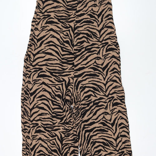 New Look Women’s Brown Zebra Print Sleeveless Long Slip Dress Size 12