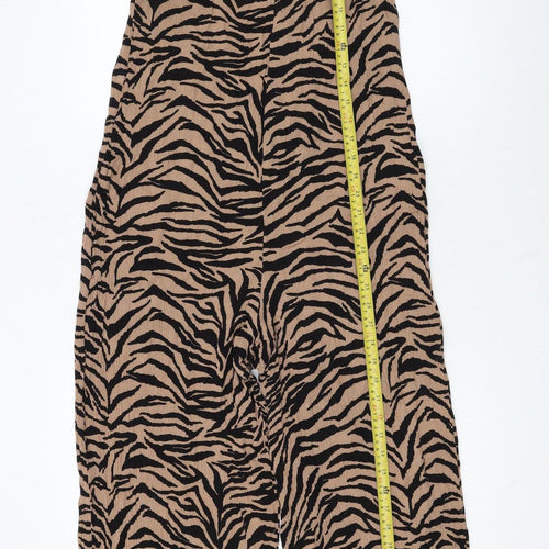 New Look Women’s Brown Zebra Print Sleeveless Long Slip Dress Size 12