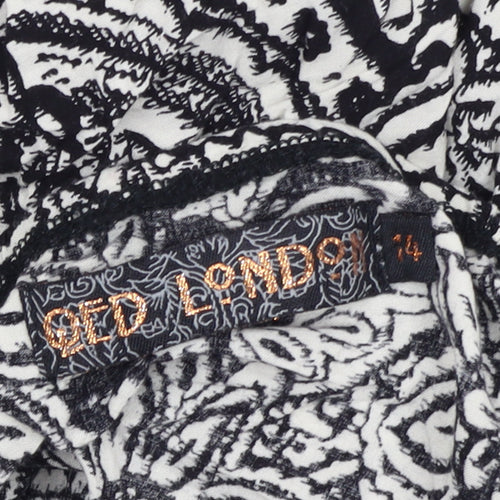 QED London Women’s Black Paisley Viscose Camisole Top Size 14