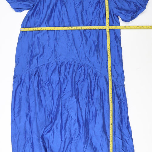 H&M Women's Blue Off Shoulder Shift Dress Size 14